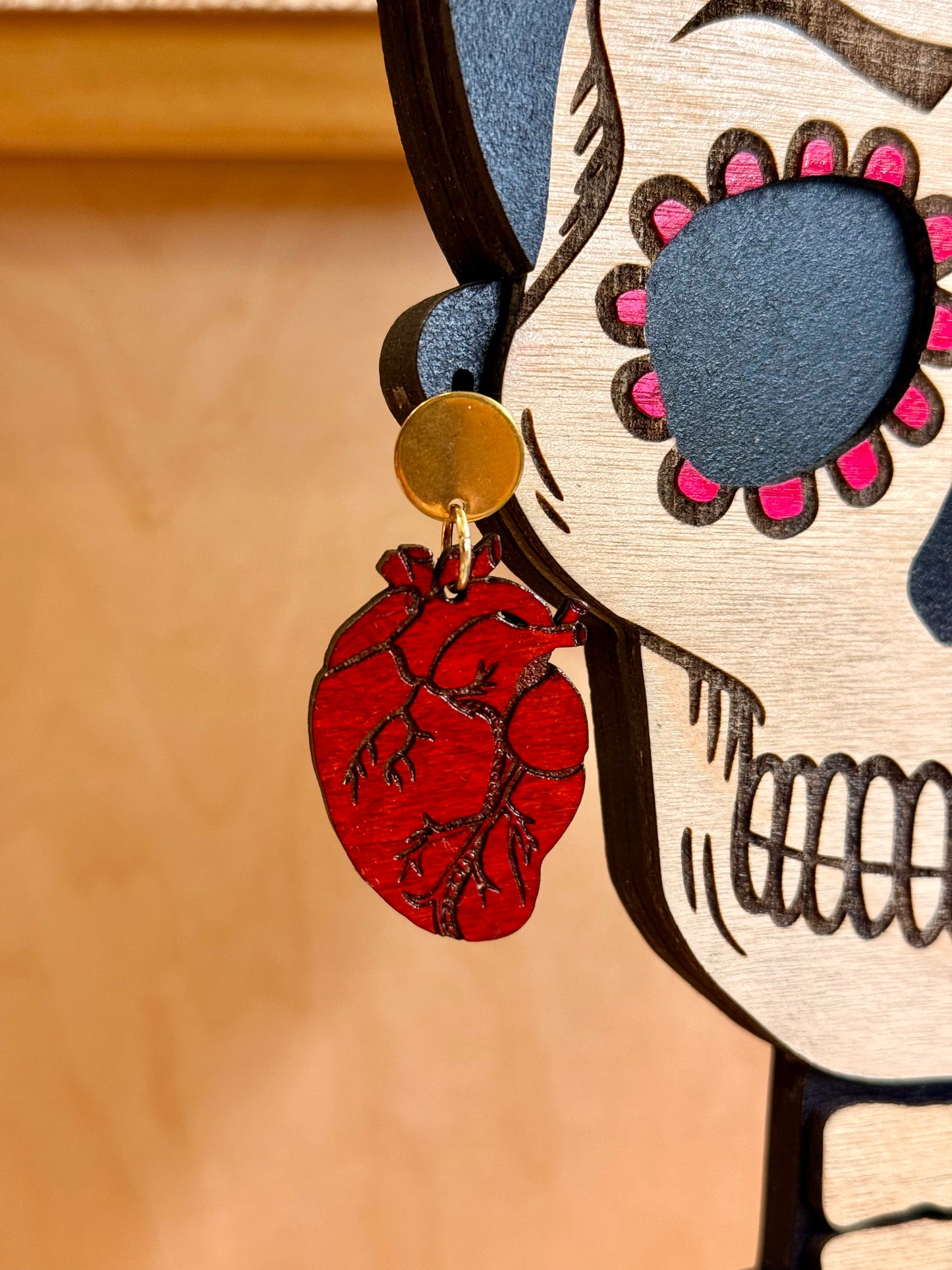 Pendientes de corazones anatómicos