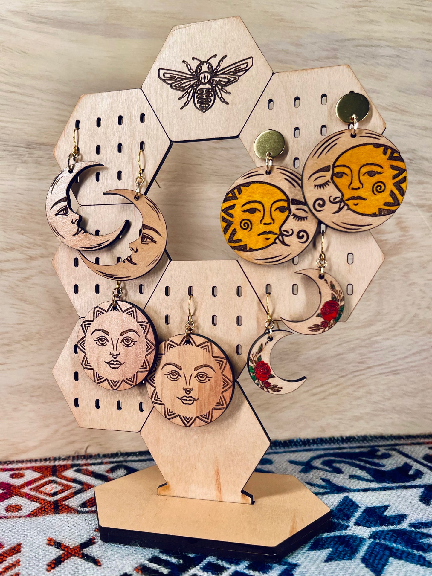 Paquete de pendientes de resplandor solar y lunar