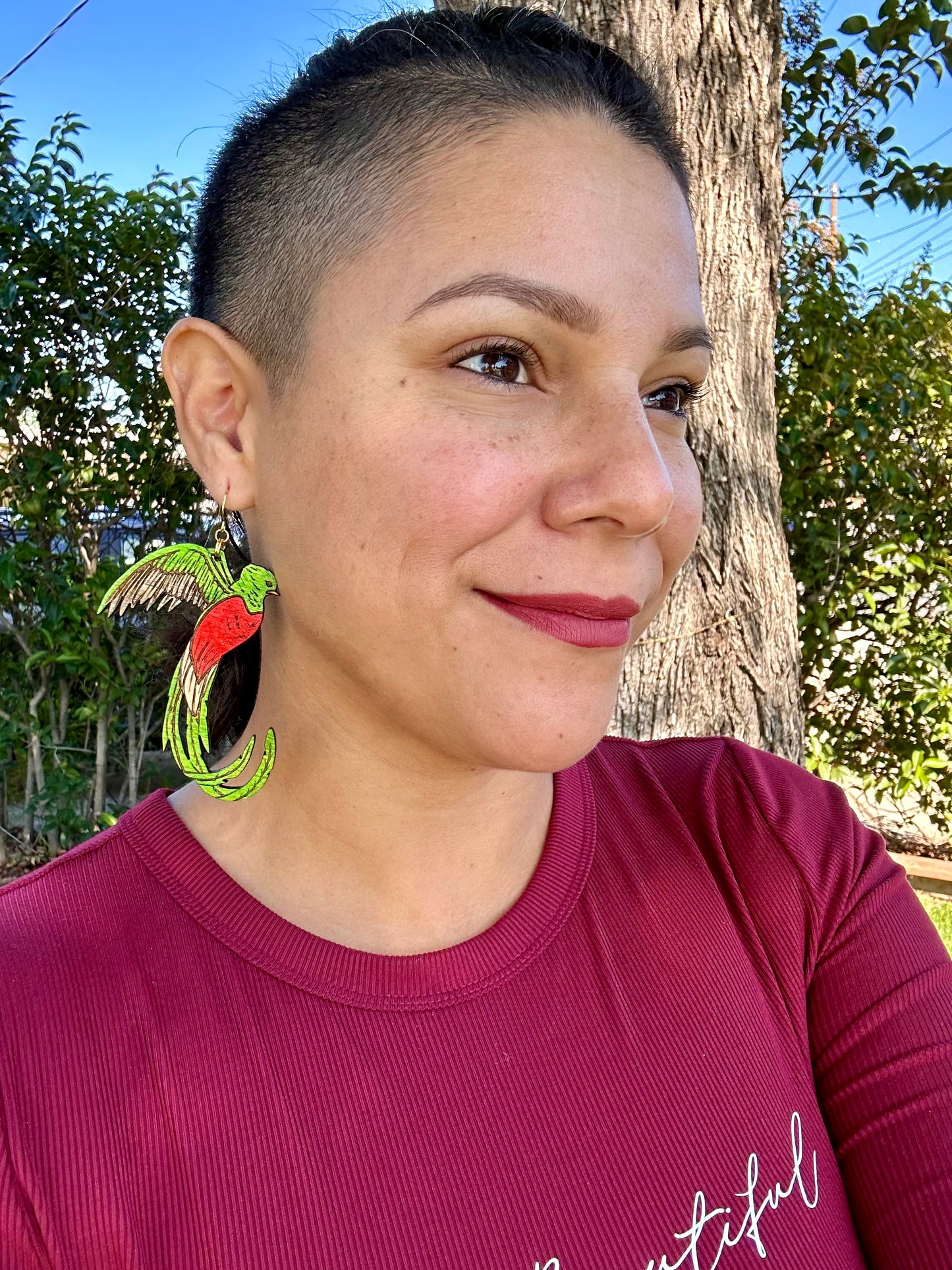 Pendientes de quetzal