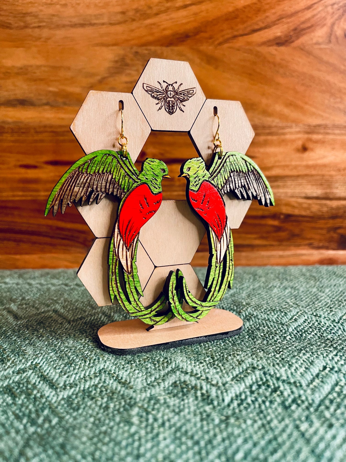 Pendientes de quetzal