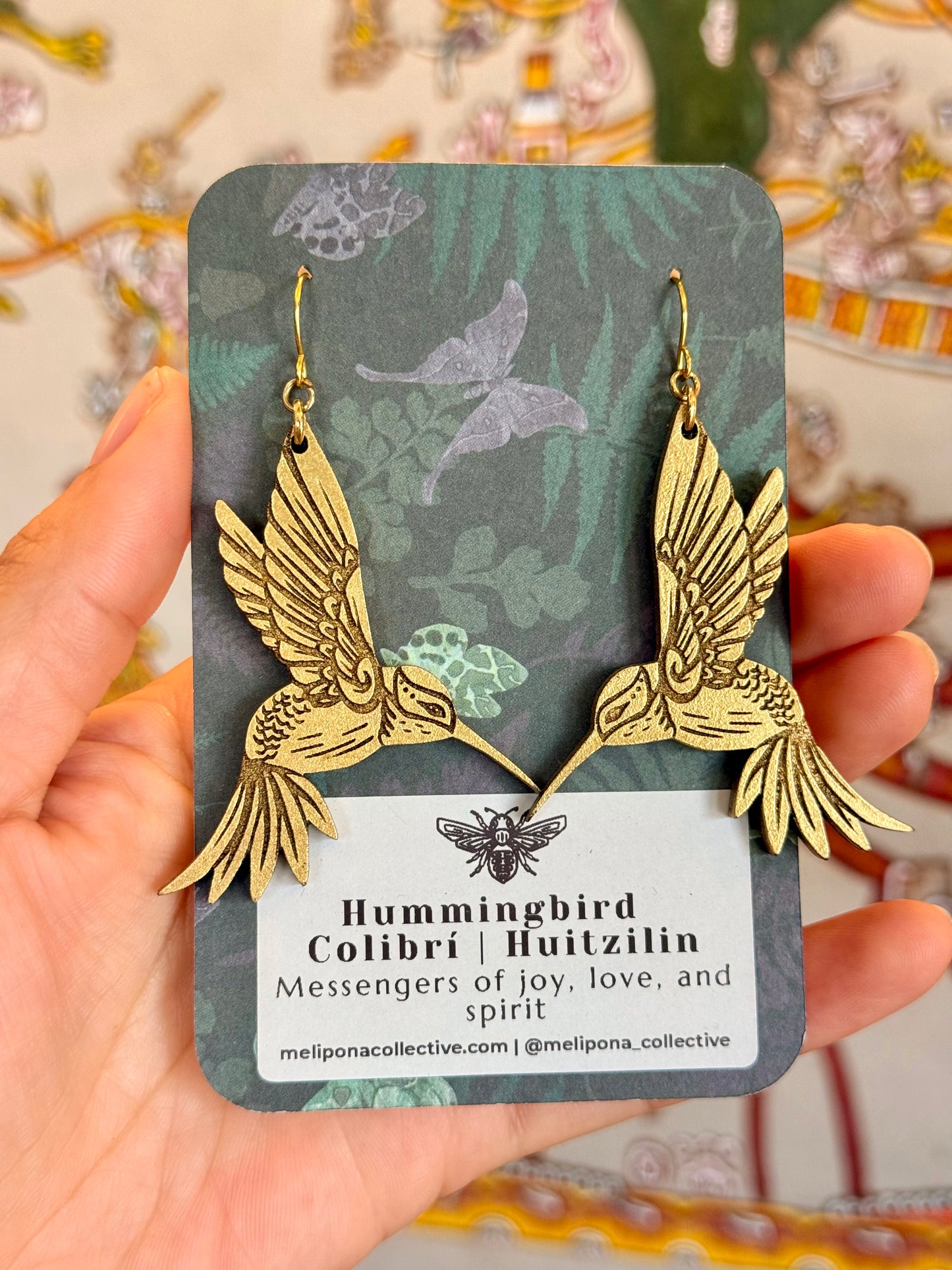 Gold Hummingbirds Earrings