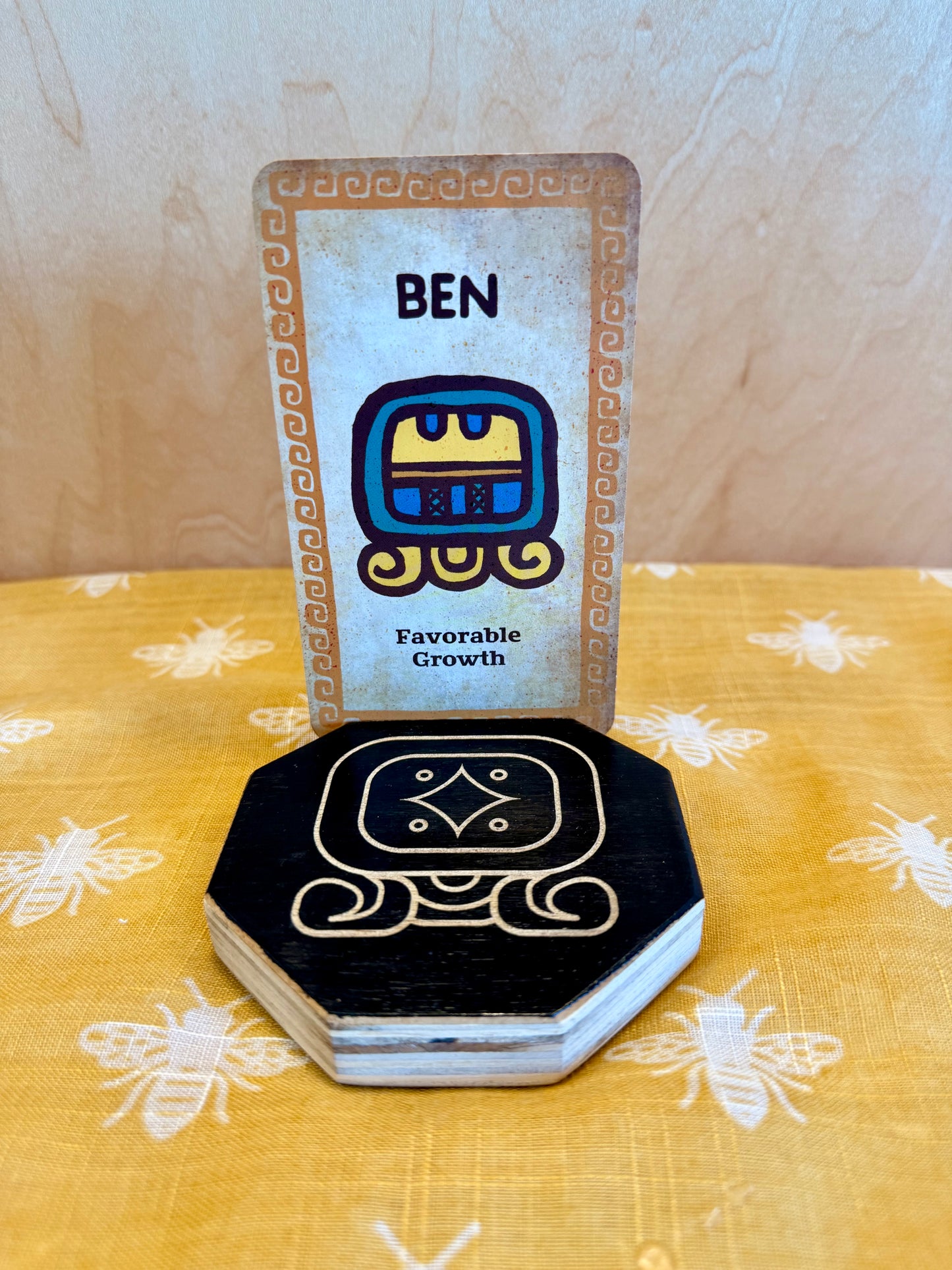 Black Stained Pinewood Single Tarot Card Holder