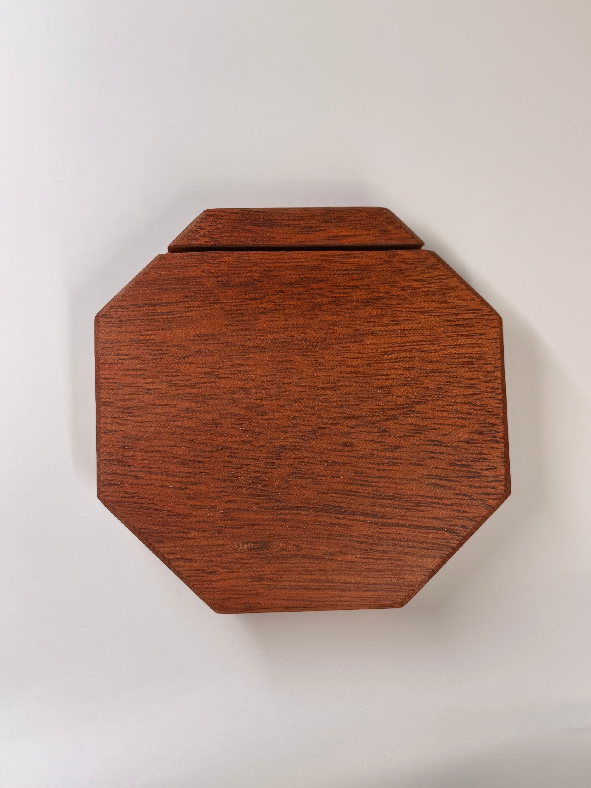 bloodwood octagon tarot card holder on a white background.