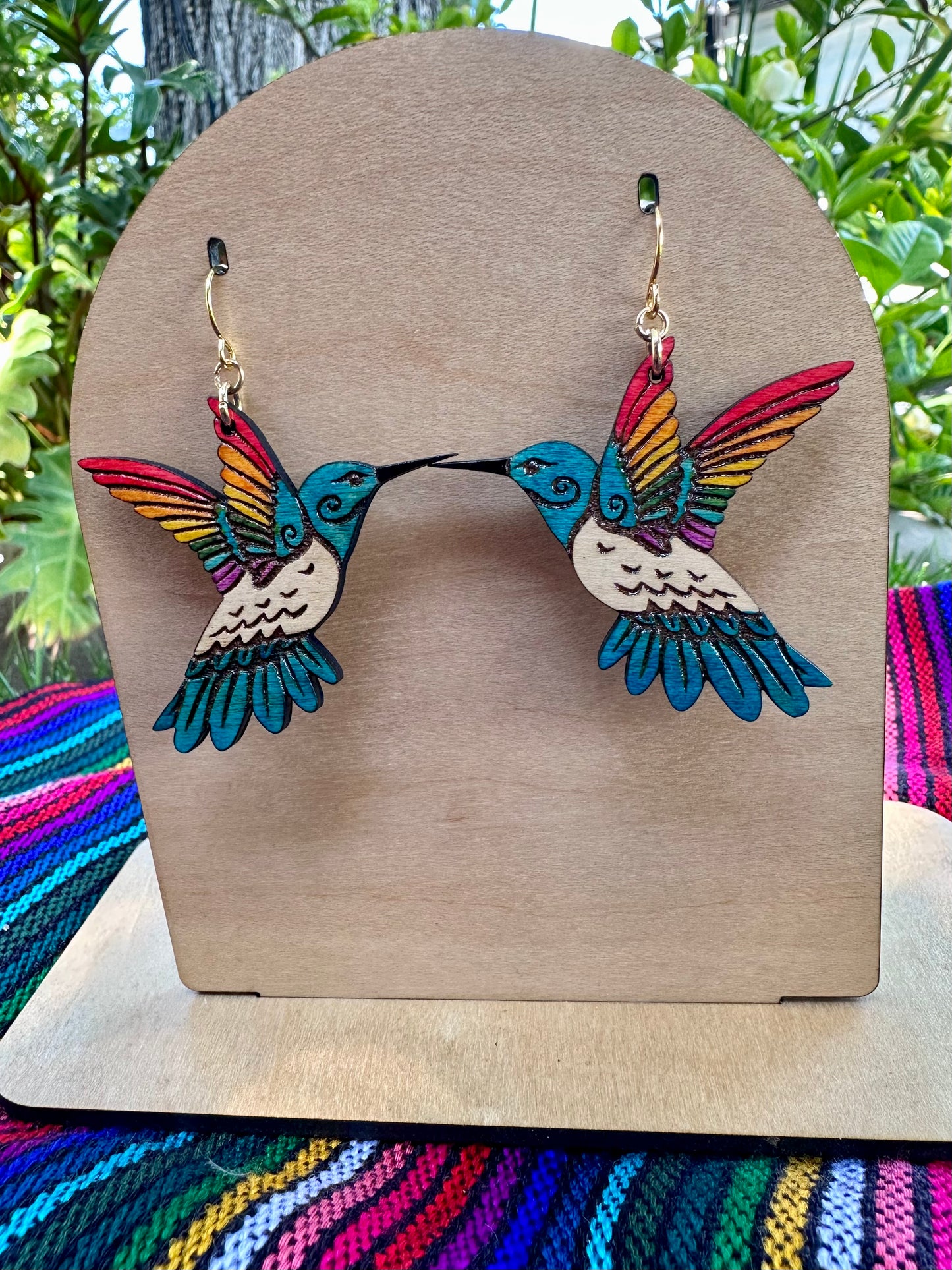 Blue Hummingbirds Pride Earrings