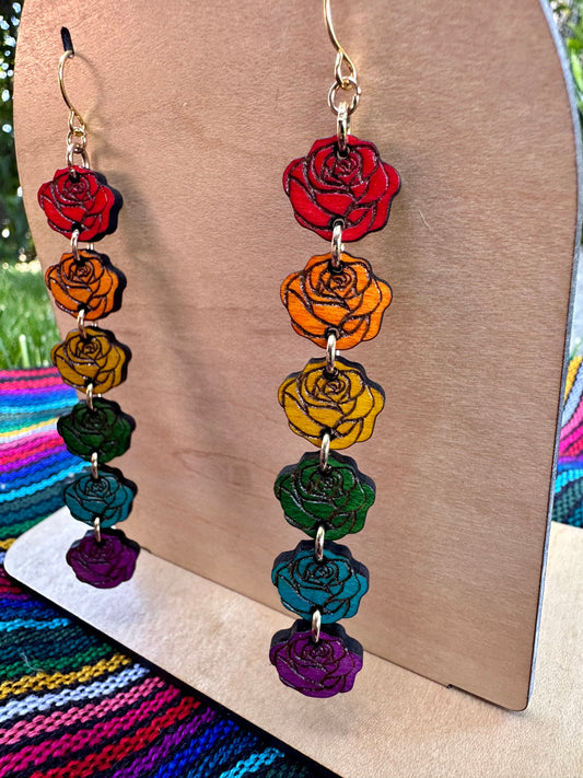 Rainbow Roses Pride Earrings