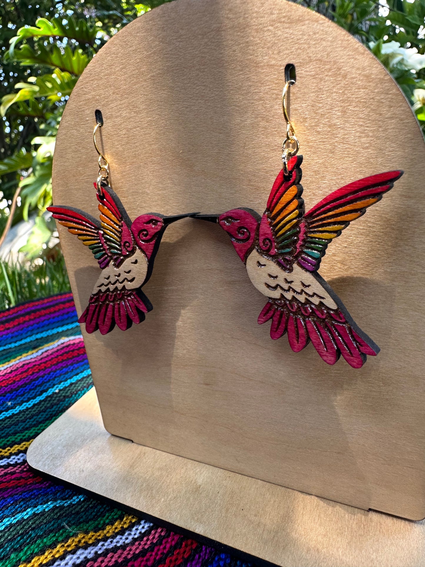 Pink Hummingbirds Pride Earrings