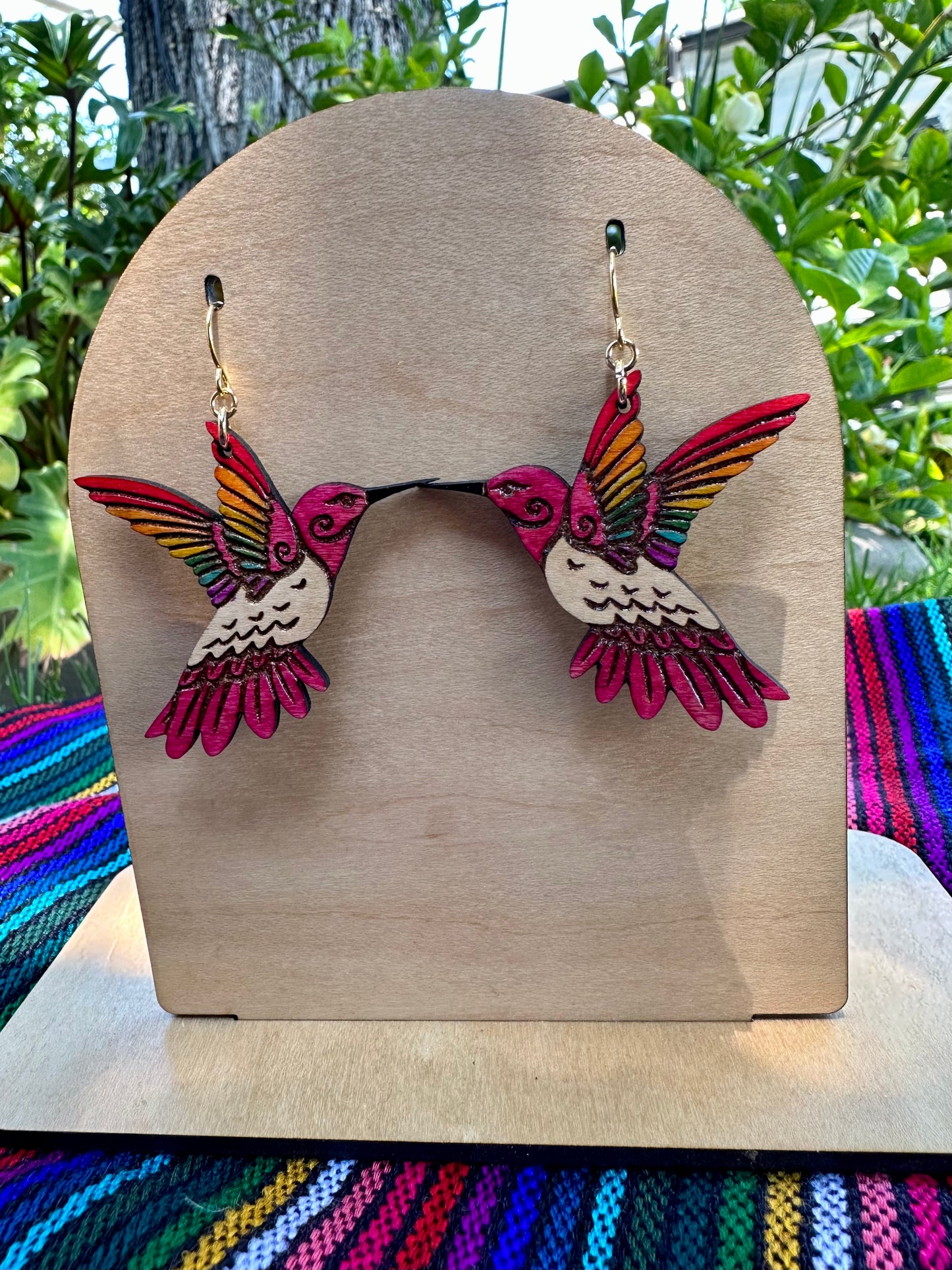 Pink Hummingbirds Pride Earrings