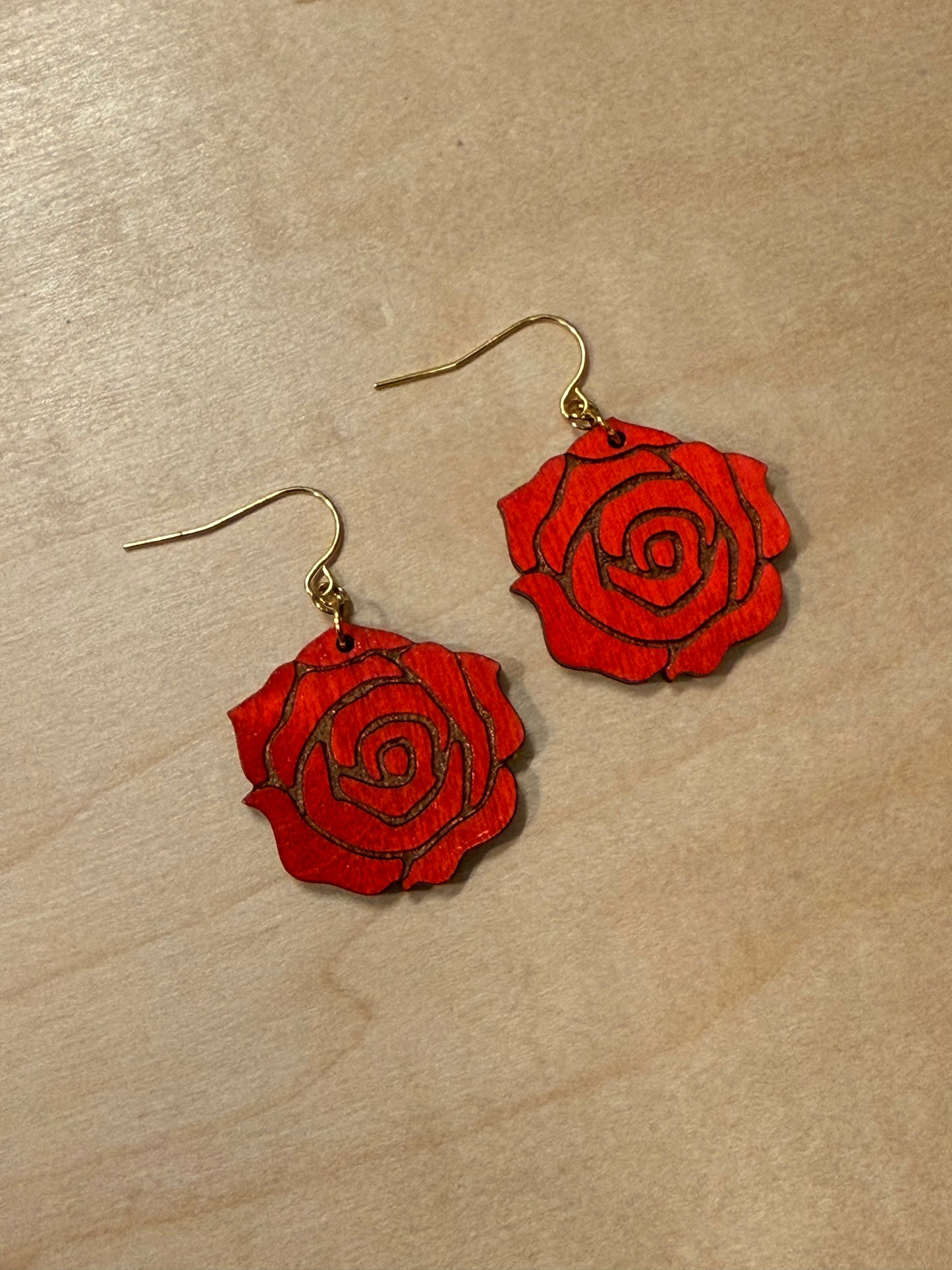 Pendientes de rosa